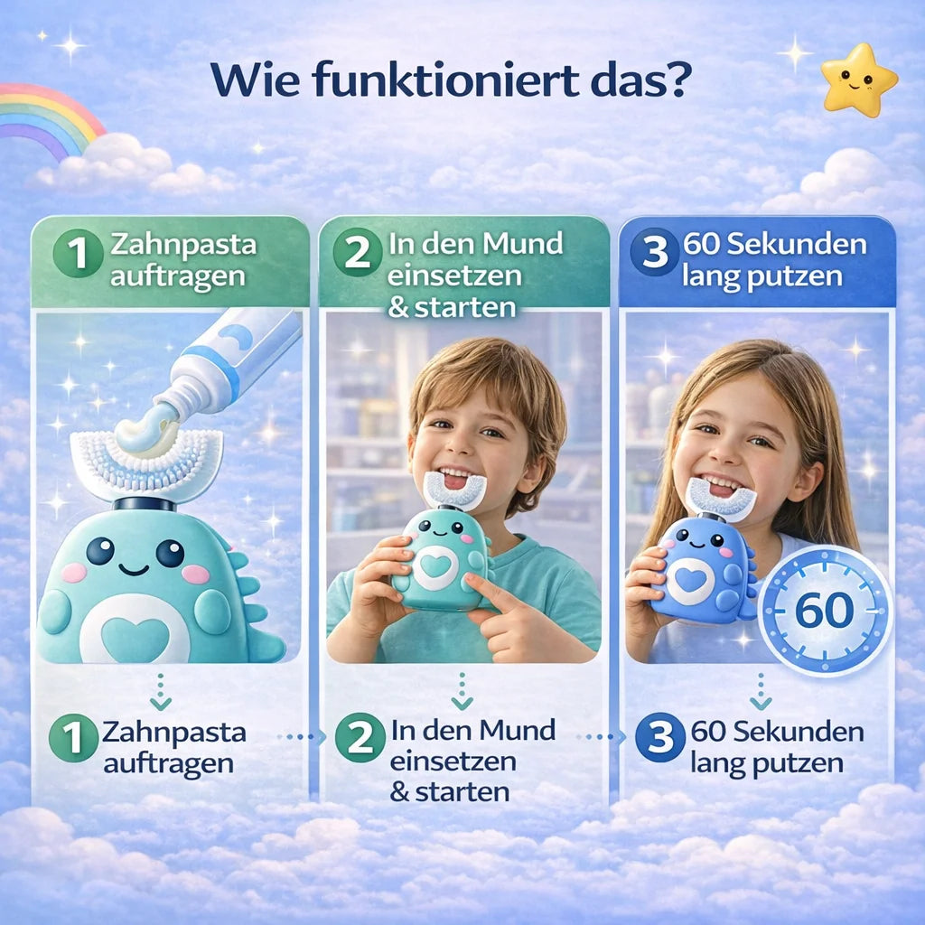 Milnaya DinoLächeln™ – 360° elektrische kinderzahnbürste